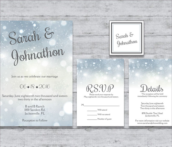 Winter Wedding Invitation Suite