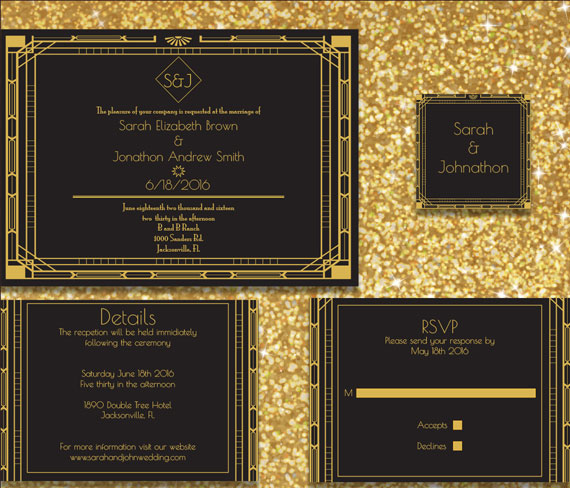 Great Gatsby Invitation Suite